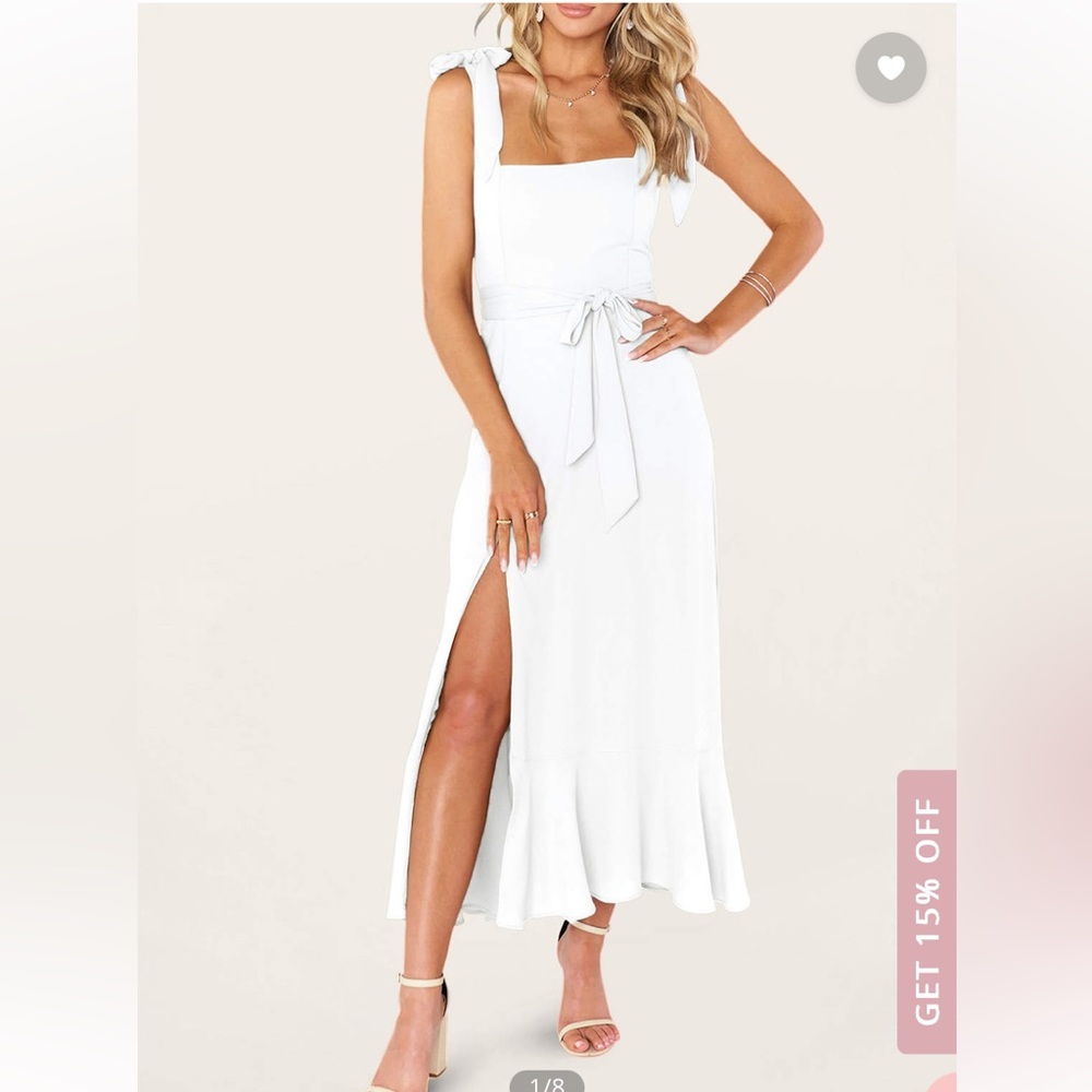 White midi dress